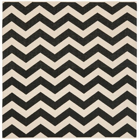 Safavieh 4 Ft. X 4 Ft. Square Indoor-Outdoor Courtyard- Black And Beige- Machine Made Rug CY6245-256-4SQ